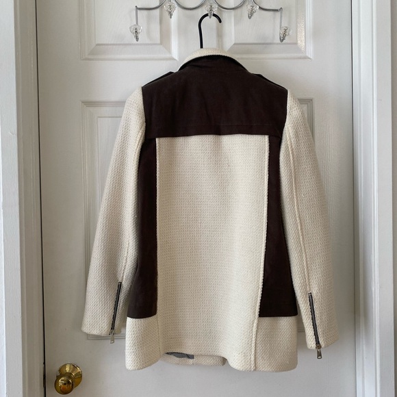 Zara two toned knit coat jacket xs - Picture 3 of 7